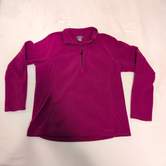 Eddie Bauer Women's Pink‎ Quarter-Zip Fleece Pullover XL - Picture 2 of 8